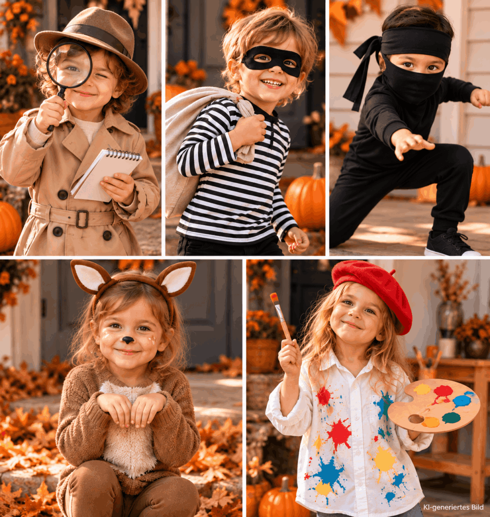 Hier findest du einfache und günstige Halloween-Kostüm Ideen für Kinder